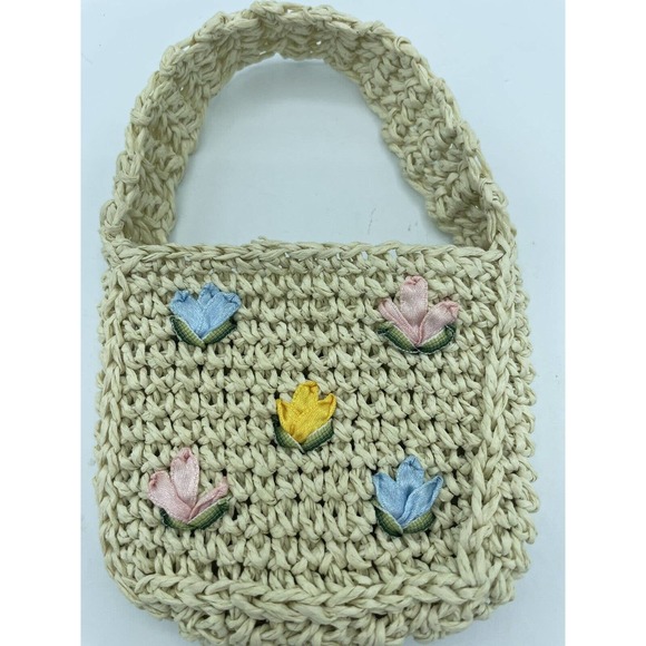 Bear Plush Stuffed Animal Purse Pouch Accessory Spring Flower Jewels - Picture 2 of 6